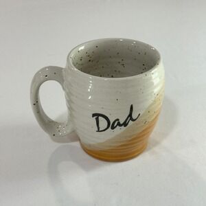 Clay in Mind Dad Mug Stoneware Pottery Hand Thrown Speckled Cream Tan 12oz 4in